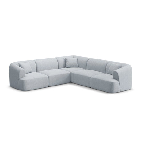 Campi 6-Sitzer Ecksofa, symmetrisch, aus Strukturierter Stoff in Hellgrau (Moly 70), 255x255x70 cm von Cosmopolitan Design – Bild 1