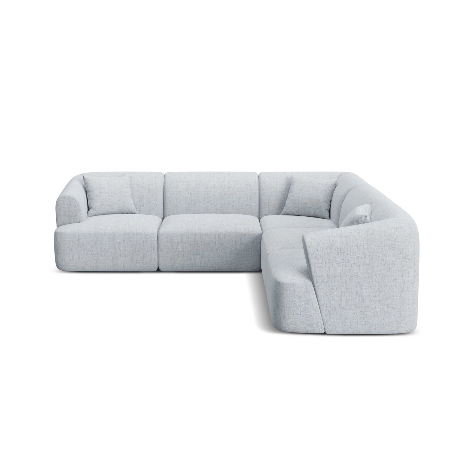 Campi 6-Sitzer Ecksofa, symmetrisch, aus Strukturierter Stoff in Hellgrau (Moly 70), 255x255x70 cm von Cosmopolitan Design – Bild 3