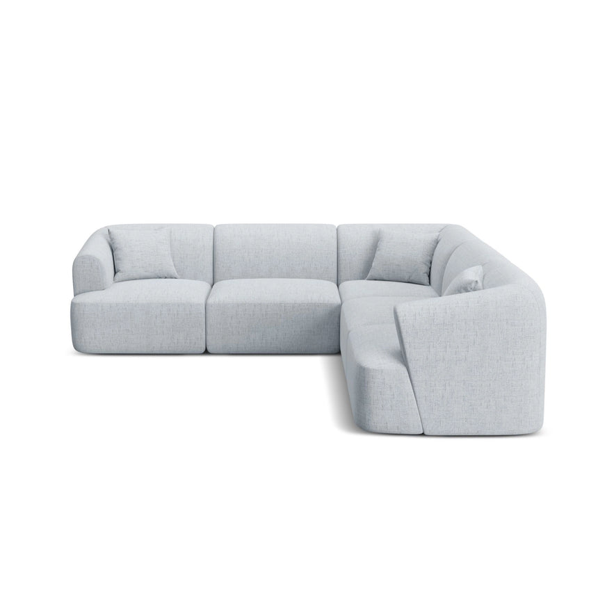 Campi 6-Sitzer Ecksofa, symmetrisch, aus Strukturierter Stoff in Hellgrau (Moly 70), 255x255x70 cm von Cosmopolitan Design – Bild 3