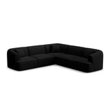 Campi 6-Sitzer Ecksofa, symmetrisch, aus Strukturierter Stoff in Schwarz (Moly 99), 255x255x70 cm von Cosmopolitan Design – Bild 1