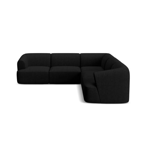 Campi 6-Sitzer Ecksofa, symmetrisch, aus Strukturierter Stoff in Schwarz (Moly 99), 255x255x70 cm von Cosmopolitan Design – Bild 4