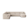 Campi 7-Sitzer Panorama Ecksofa, Linke Seite, aus Cord in Cappuccino (Lincoln 09D), Beine aus Schwarzes Plastik, 330x255x70 cm von Cosmopolitan Design – Bild 1