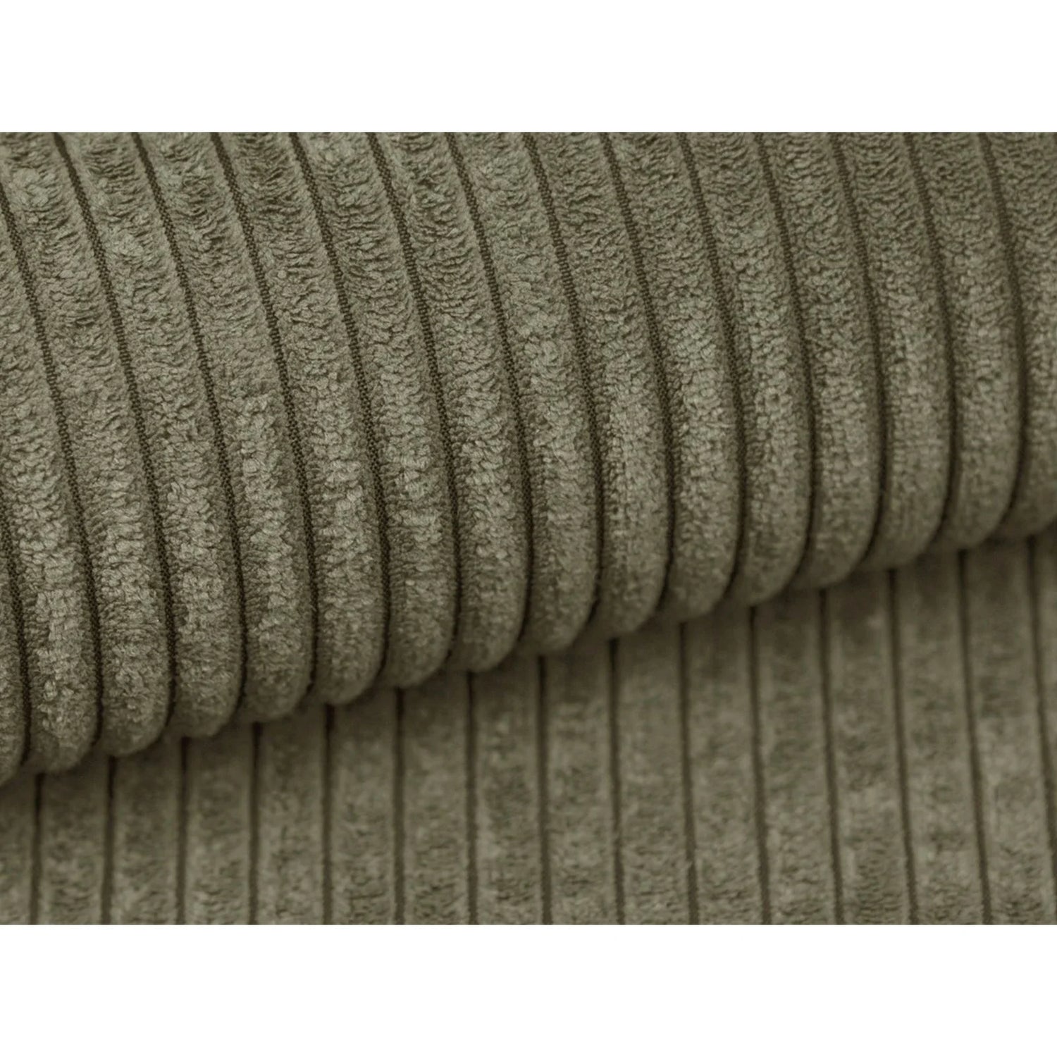 Campi 7-Sitzer Panorama Ecksofa, Linke Seite, aus Cord in Moosgrün (Lincoln 37D), Beine aus Schwarzes Plastik, 330x255x70 cm von Cosmopolitan Design – Bild 7