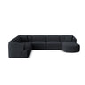 Campi 7-Sitzer Panorama Ecksofa, Linke Seite, aus Cord in Schwarz (Lincoln 100D), Beine aus Schwarzes Plastik, 330x255x70 cm von Cosmopolitan Design – Bild 1