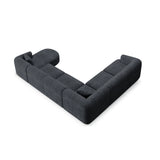 Campi 7-Sitzer Panorama Ecksofa, Linke Seite, aus Cord in Schwarz (Lincoln 100D), Beine aus Schwarzes Plastik, 330x255x70 cm von Cosmopolitan Design – Bild 6