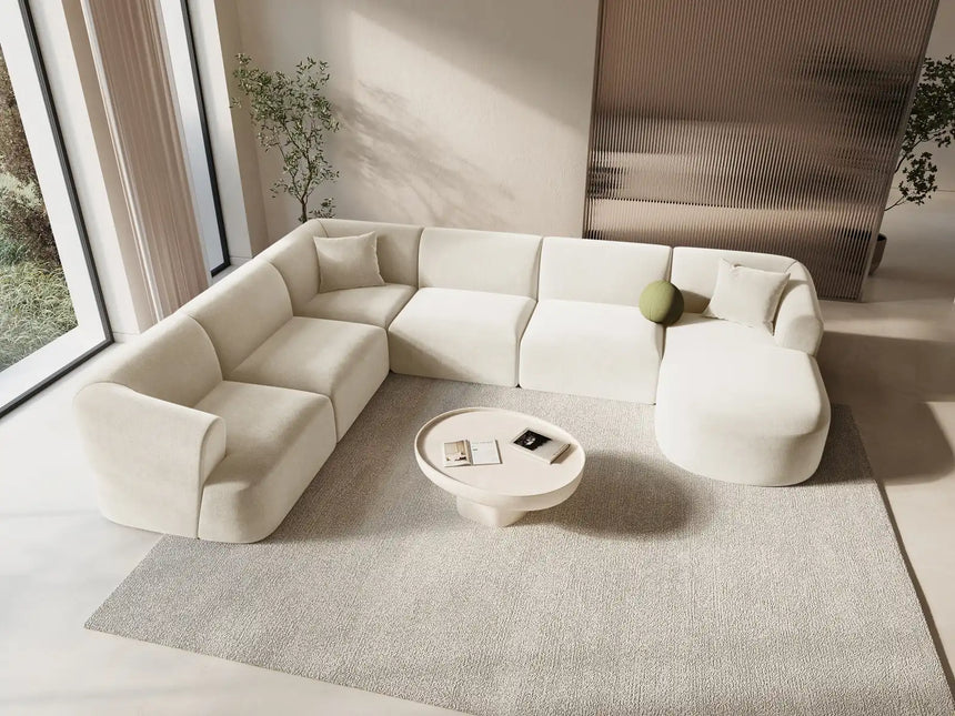 Campi 7-Sitzer Panorama Ecksofa, Linke Seite, aus Samt, Cord oder Strukturstoff, 330x255x70 cm von Cosmopolitan Design – Bild 2