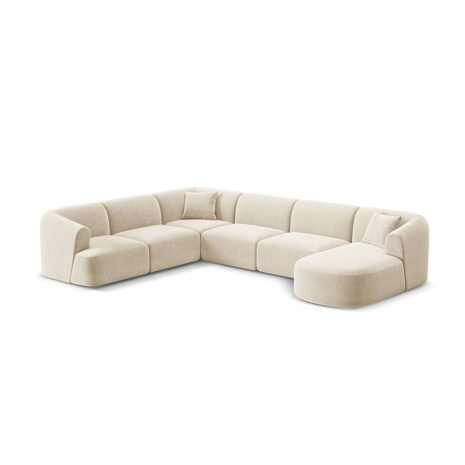Campi 7-Sitzer Panorama Ecksofa, Linke Seite, aus Samt, Cord oder Strukturstoff, 330x255x70 cm von Cosmopolitan Design – Bild 4