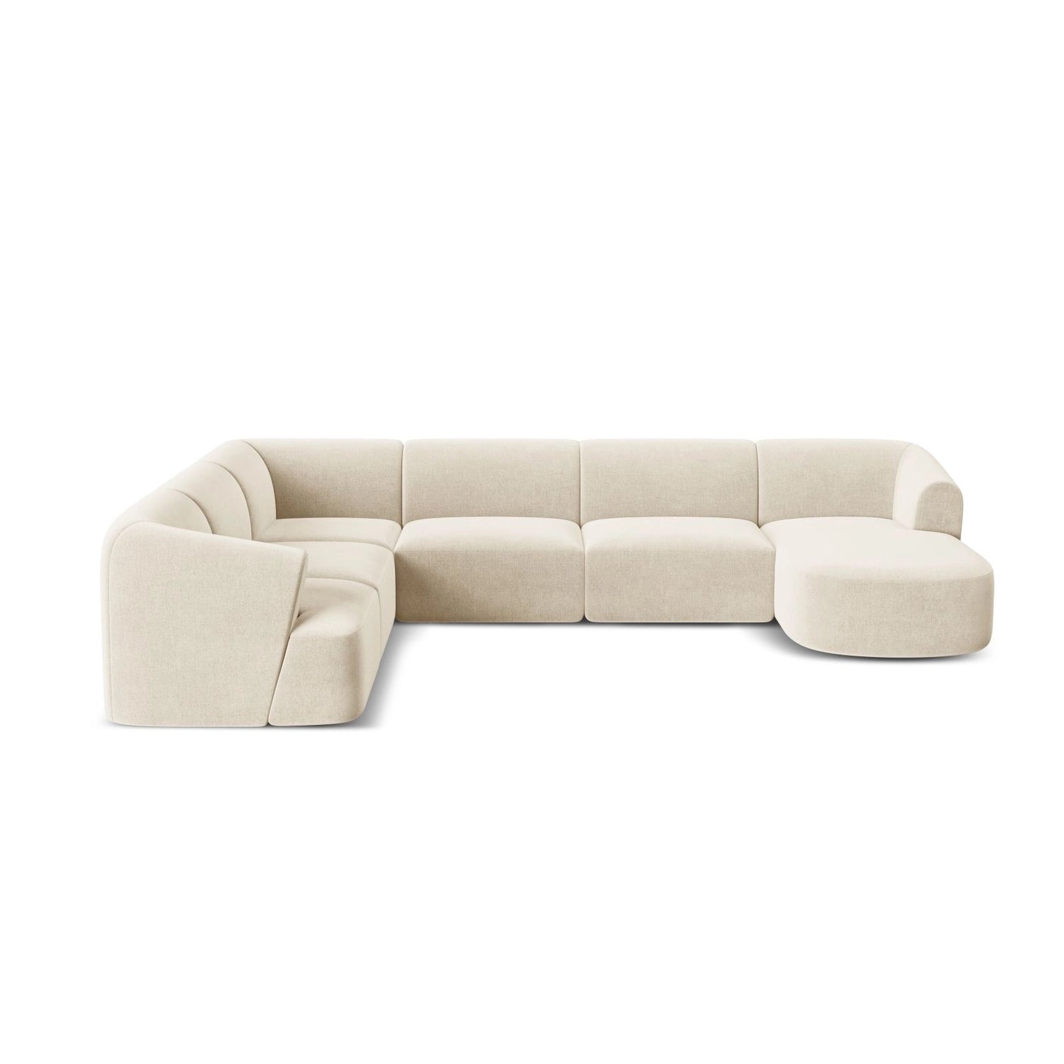 Campi 7-Sitzer Panorama Ecksofa, Linke Seite, aus Samt, Cord oder Strukturstoff, 330x255x70 cm von Cosmopolitan Design – Bild 5