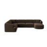 Campi 7-Sitzer Panorama Ecksofa, Linke Seite, aus Samt in Schokolade (Vogue 6), Beine aus Schwarzes Plastik, 330x255x70 cm von Cosmopolitan Design – Bild 1