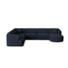Campi 7-Sitzer Panorama Ecksofa, Linke Seite, aus Strukturierter Stoff in Königsblau (Moly 79), Beine aus Schwarzes Plastik, 330x255x70 cm von Cosmopolitan Design – Bild 1