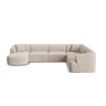 Campi 7-Sitzer Panorama Ecksofa, Rechte Seite, aus Cord in Cappuccino (Lincoln 09D), Beine aus Schwarzes Plastik, 330x255x70 cm von Cosmopolitan Design – Bild 1