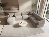 Campi 7-Sitzer Panorama Ecksofa, Rechte Seite, aus Cord in Cappuccino (Lincoln 09D), Beine aus Schwarzes Plastik, 330x255x70 cm von Cosmopolitan Design – Bild 2