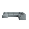 Campi 7-Sitzer Panorama Ecksofa, Rechte Seite, aus Cord in Dunkelgrau (Lincoln 94D), Beine aus Schwarzes Plastik, 330x255x70 cm von Cosmopolitan Design – Bild 1
