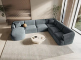 Campi 7-Sitzer Panorama Ecksofa, Rechte Seite, aus Cord in Dunkelgrau (Lincoln 94D), Beine aus Schwarzes Plastik, 330x255x70 cm von Cosmopolitan Design – Bild 2