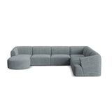 Campi 7-Sitzer Panorama Ecksofa, Rechte Seite, aus Cord in Dunkelgrau (Lincoln 94D), Beine aus Schwarzes Plastik, 330x255x70 cm von Cosmopolitan Design – Bild 5