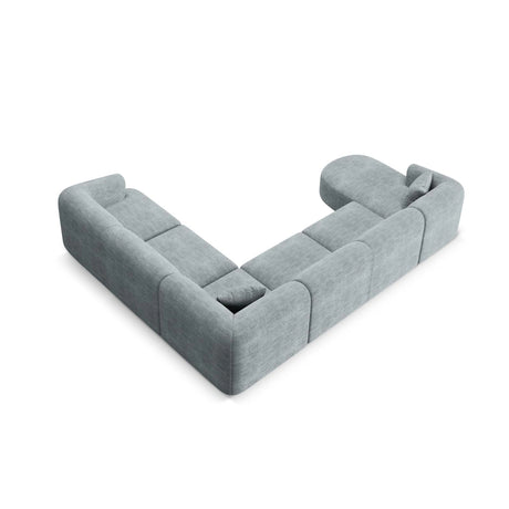 Campi 7-Sitzer Panorama Ecksofa, Rechte Seite, aus Cord in Dunkelgrau (Lincoln 94D), Beine aus Schwarzes Plastik, 330x255x70 cm von Cosmopolitan Design – Bild 6