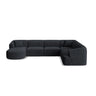 Campi 7-Sitzer Panorama Ecksofa, Rechte Seite, aus Cord in Schwarz (Lincoln 100D), Beine aus Schwarzes Plastik, 330x255x70 cm von Cosmopolitan Design – Bild 1