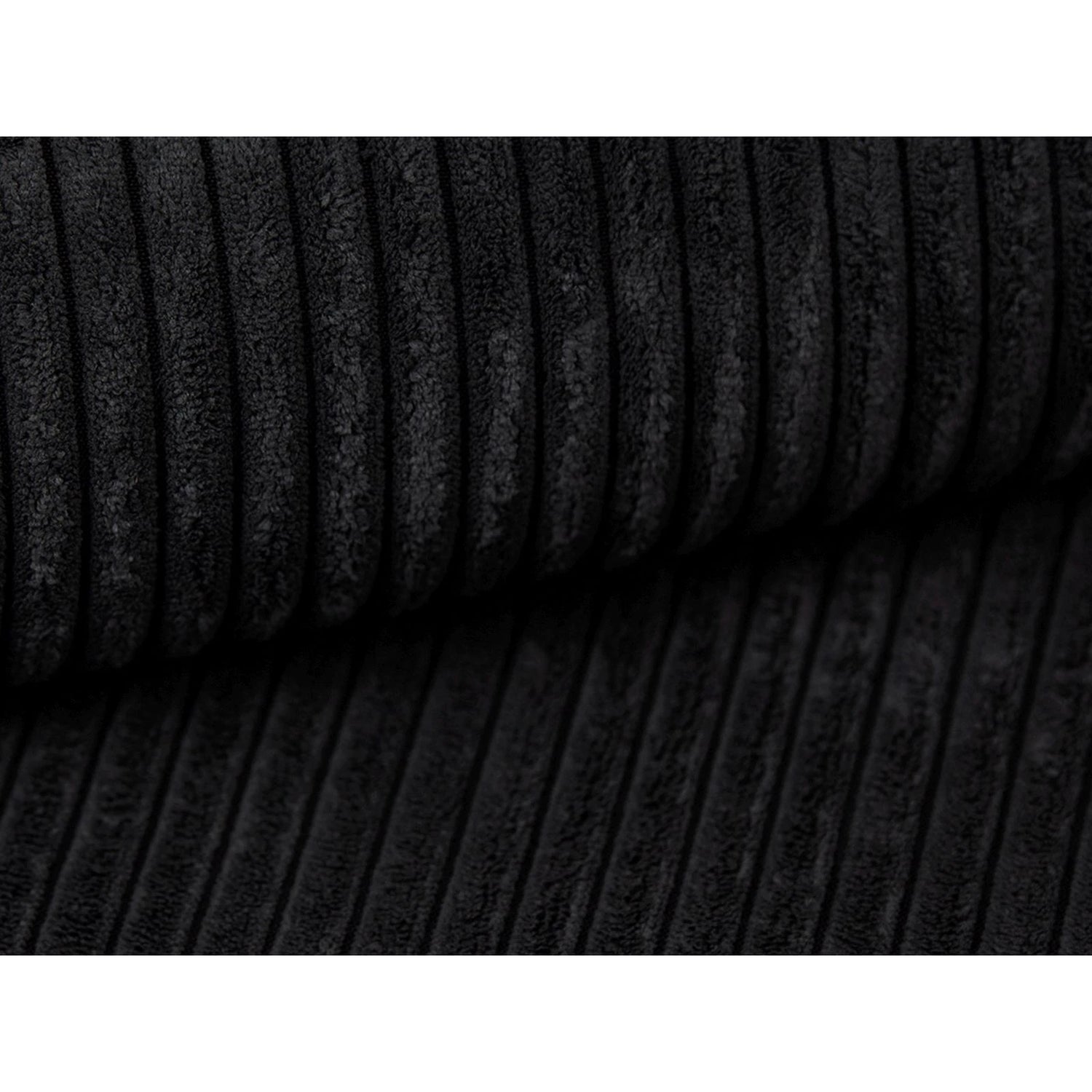 Campi 7-Sitzer Panorama Ecksofa, Rechte Seite, aus Cord in Schwarz (Lincoln 100D), Beine aus Schwarzes Plastik, 330x255x70 cm von Cosmopolitan Design – Bild 7