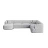 Campi 7-Sitzer Panorama Ecksofa, Rechte Seite, aus Cord in Silber (Lincoln 84D), Beine aus Schwarzes Plastik, 330x255x70 cm von Cosmopolitan Design – Bild 1