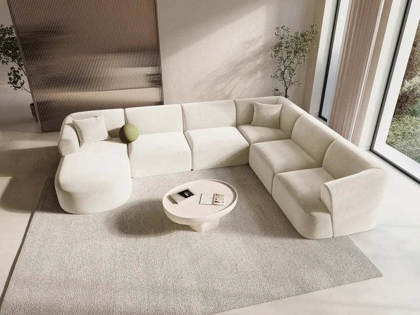 Campi 7-Sitzer Panorama Ecksofa, Rechte Seite, aus Samt, Cord oder Strukturstoff, 330x255x70 cm von Cosmopolitan Design – Bild 2