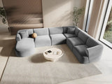 Campi 7-Sitzer Panorama Ecksofa, Rechte Seite, aus Samt in Grau (Vogue 15), Beine aus Schwarzes Plastik, 330x255x70 cm von Cosmopolitan Design – Bild 2