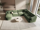 Campi 7-Sitzer Panorama Ecksofa, Rechte Seite, aus Samt in Grün (Vogue 11), Beine aus Schwarzes Plastik, 330x255x70 cm von Cosmopolitan Design – Bild 2