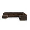Campi 7-Sitzer Panorama Ecksofa, Rechte Seite, aus Samt in Schokolade (Vogue 6), Beine aus Schwarzes Plastik, 330x255x70 cm von Cosmopolitan Design – Bild 1