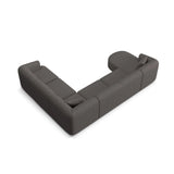 Campi 7-Sitzer Panorama Ecksofa, Rechte Seite, aus Strukturierter Stoff in Grau (Moly 85), Beine aus Schwarzes Plastik, 330x255x70 cm von Cosmopolitan Design – Bild 6