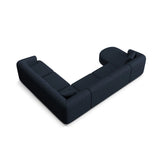 Campi 7-Sitzer Panorama Ecksofa, Rechte Seite, aus Strukturierter Stoff in Königsblau (Moly 79), Beine aus Schwarzes Plastik, 330x255x70 cm von Cosmopolitan Design – Bild 6