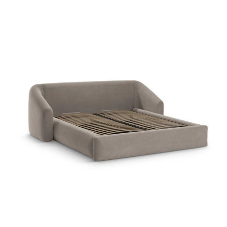 Campi Bett mit Kopfteil und Stauraum aus Samt in Cappuccino (Bluvel 40), 200x140 cm von Cosmopolitan Design – Bild 3