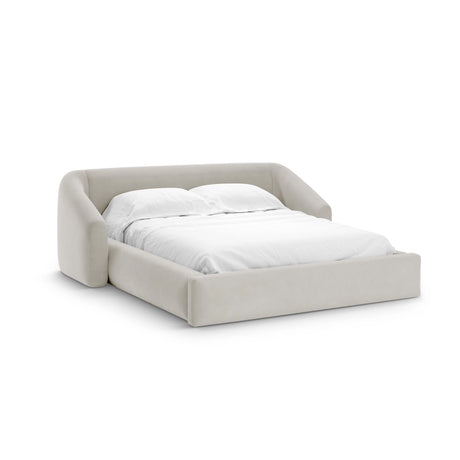 Campi Bett mit Kopfteil und Stauraum aus Samt in Dunkelbeige (Bluvel 30), 200x140 cm von Cosmopolitan Design – Bild 1