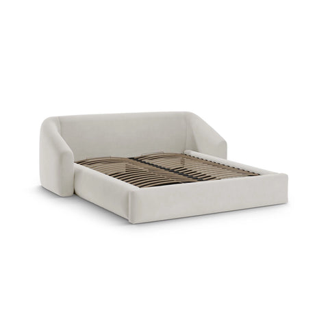 Campi Bett mit Kopfteil und Stauraum aus Samt in Dunkelbeige (Bluvel 30), 200x140 cm von Cosmopolitan Design – Bild 3