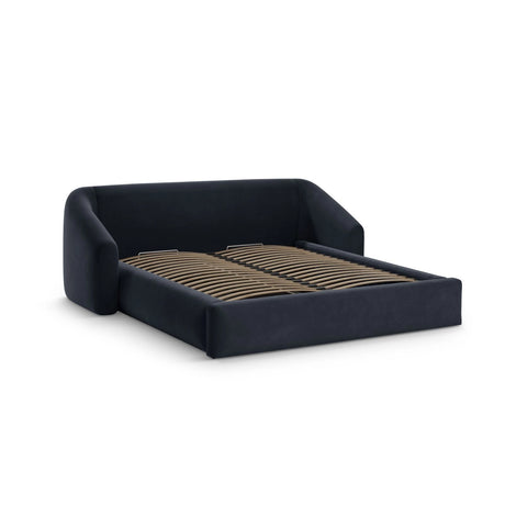 Campi Bett mit Kopfteil und Stauraum aus Samt in Dunkelblau (Bluvel 89), 200x200 cm von Cosmopolitan Design – Bild 3