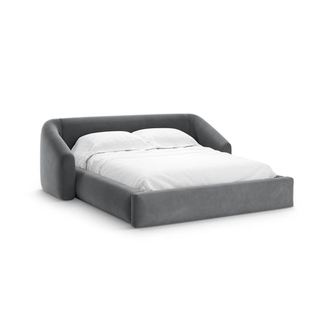 Campi Bett mit Kopfteil und Stauraum aus Samt in Grau (Bluvel 14), 200x160 cm von Cosmopolitan Design – Bild 1