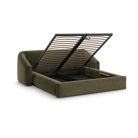 Campi Bett mit Kopfteil und Stauraum aus Samt in Grün (Bluvel 77), 200x140 cm von Cosmopolitan Design – Bild 4