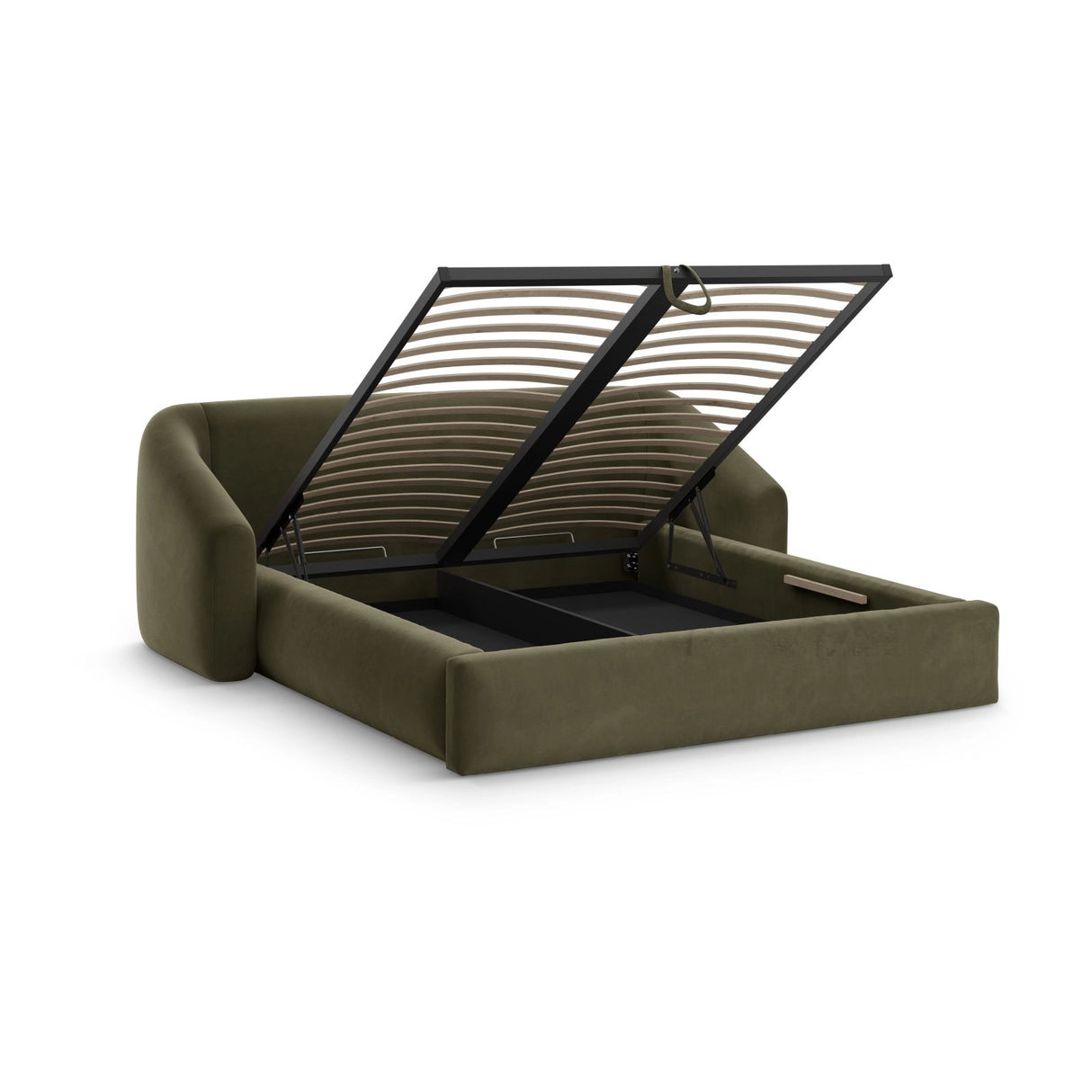 Campi Bett mit Kopfteil und Stauraum aus Samt in Grün (Bluvel 77), 200x160 cm von Cosmopolitan Design – Bild 4
