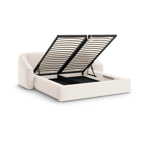 Campi Bett mit Kopfteil und Stauraum aus Samt oder Strukturstoff, 200x140 cm von Cosmopolitan Design – Bild 4