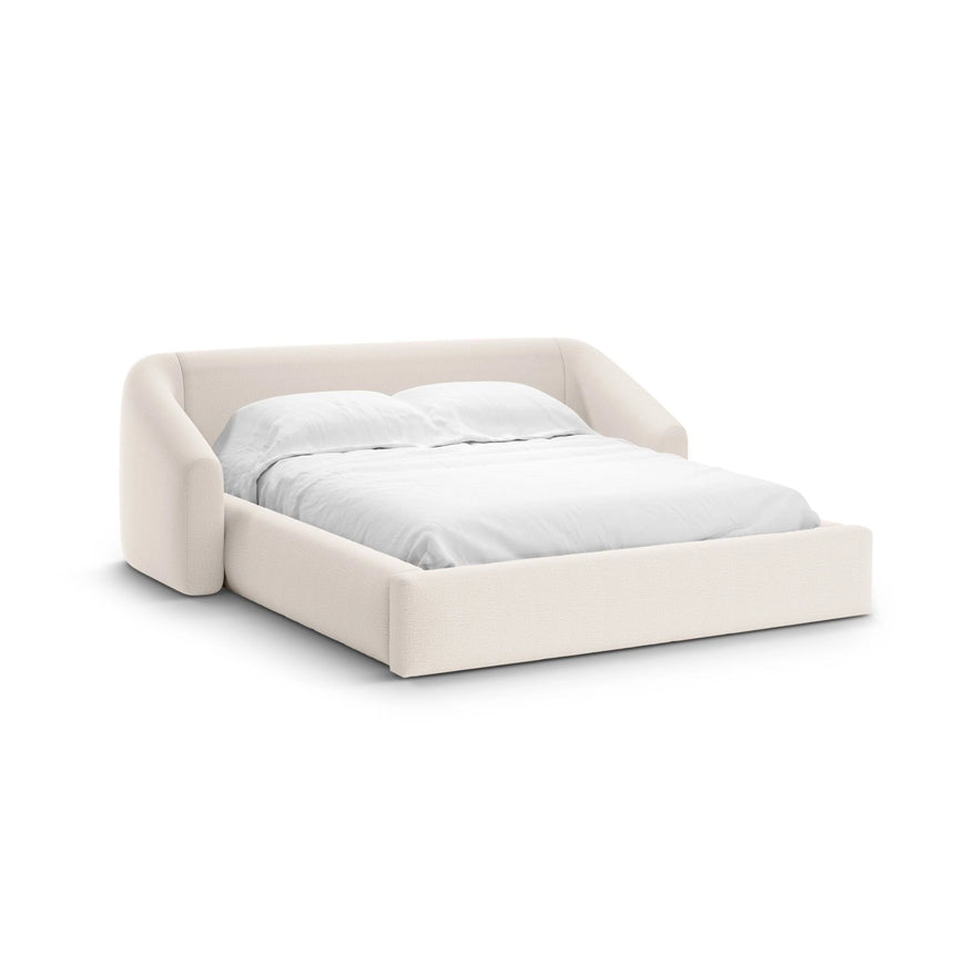 Campi Bett mit Kopfteil und Stauraum aus Samt oder Strukturstoff, 200x180 cm von Cosmopolitan Design – Bild 1