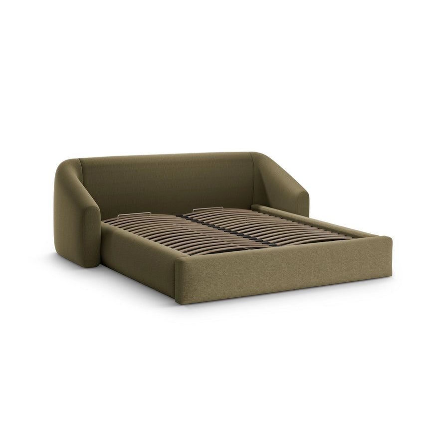 Campi Bett mit Kopfteil und Stauraum aus Strukturierter Stoff in Grün (Moly 38), 200x160 cm von Cosmopolitan Design – Bild 3