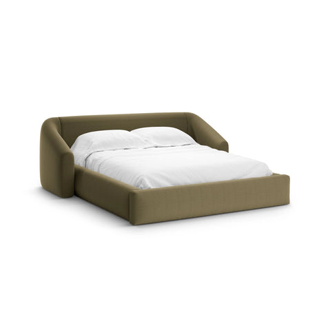 Campi Bett mit Kopfteil und Stauraum aus Strukturierter Stoff in Grün (Moly 38), 200x180 cm von Cosmopolitan Design – Bild 1
