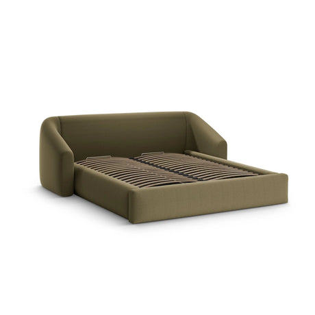 Campi Bett mit Kopfteil und Stauraum aus Strukturierter Stoff in Grün (Moly 38), 200x180 cm von Cosmopolitan Design – Bild 3