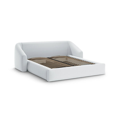 Campi Bett mit Kopfteil und Stauraum aus Strukturierter Stoff in Hellgrau (Moly 70), 200x160 cm von Cosmopolitan Design – Bild 3