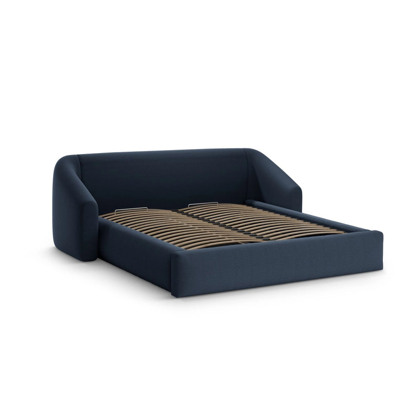 Campi Bett mit Kopfteil und Stauraum aus Strukturierter Stoff in Königsblau (Moly 79), 200x160 cm von Cosmopolitan Design – Bild 3
