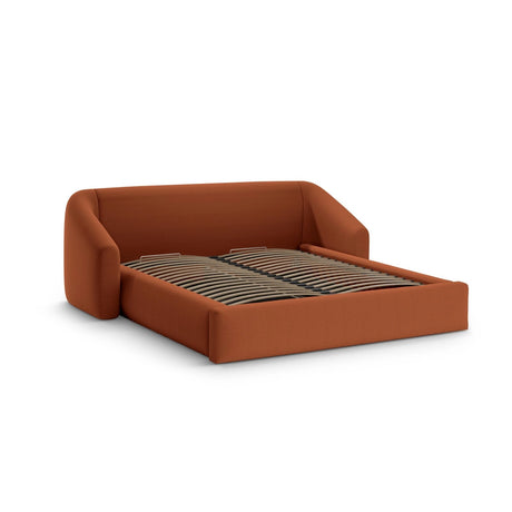 Campi Bett mit Kopfteil und Stauraum aus Strukturierter Stoff in Ziegel (Moly 54), 200x140 cm von Cosmopolitan Design – Bild 3