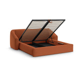 Campi Bett mit Kopfteil und Stauraum aus Strukturierter Stoff in Ziegel (Moly 54), 200x140 cm von Cosmopolitan Design – Bild 4