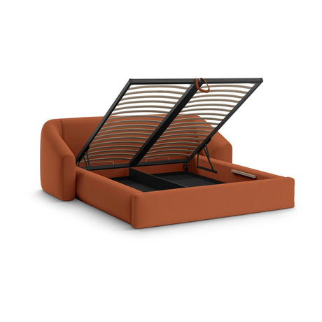 Campi Bett mit Kopfteil und Stauraum aus Strukturierter Stoff in Ziegel (Moly 54), 200x140 cm von Cosmopolitan Design – Bild 4