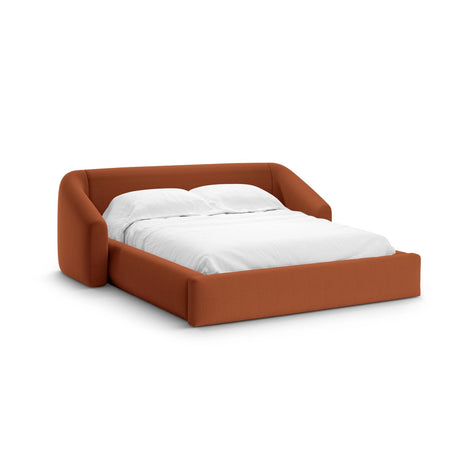 Campi Bett mit Kopfteil und Stauraum aus Strukturierter Stoff in Ziegel (Moly 54), 200x160 cm von Cosmopolitan Design – Bild 1