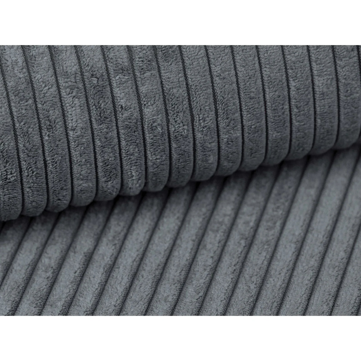 Campi Pouf aus Cord in Dunkelgrau (Lincoln 94D), 90x90x40 cm von Cosmopolitan Design – Bild 4