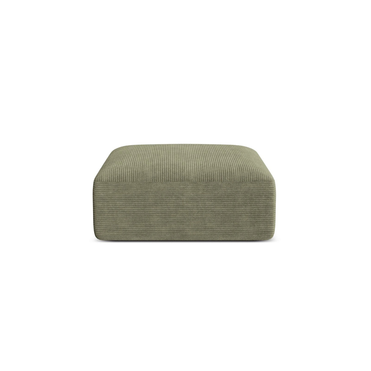 Campi Pouf aus Cord in Moosgrün (Lincoln 37D), 90x90x40 cm von Cosmopolitan Design – Bild 1