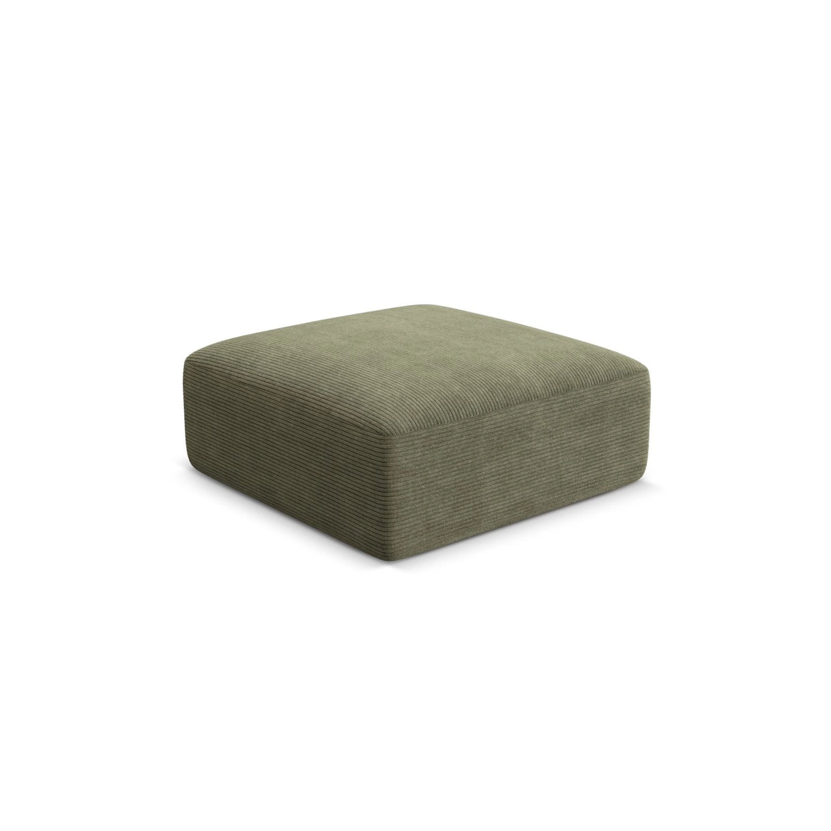 Campi Pouf aus Cord in Moosgrün (Lincoln 37D), 90x90x40 cm von Cosmopolitan Design – Bild 3